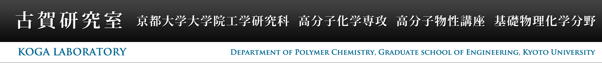 基礎物理化学分野 京都大学大学院工学研究科 高分子化学専攻 高分子物性講座 FUNDAMENTAL PHYSICAL CHEMISTRY DEPARTMENT OF POLYMER CHEMISTRY GRADUATE SCHOOL OF ENGINEERING KYOTO UNIVERSITY